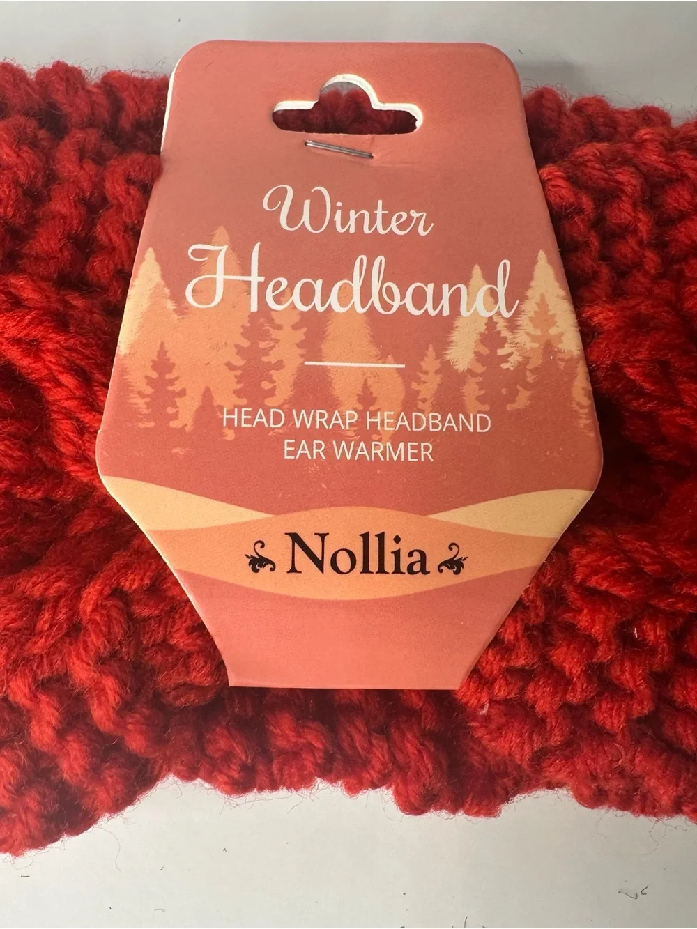 NWT Nollia Cable Knit Winter Headband Ear Warmer Red One Size